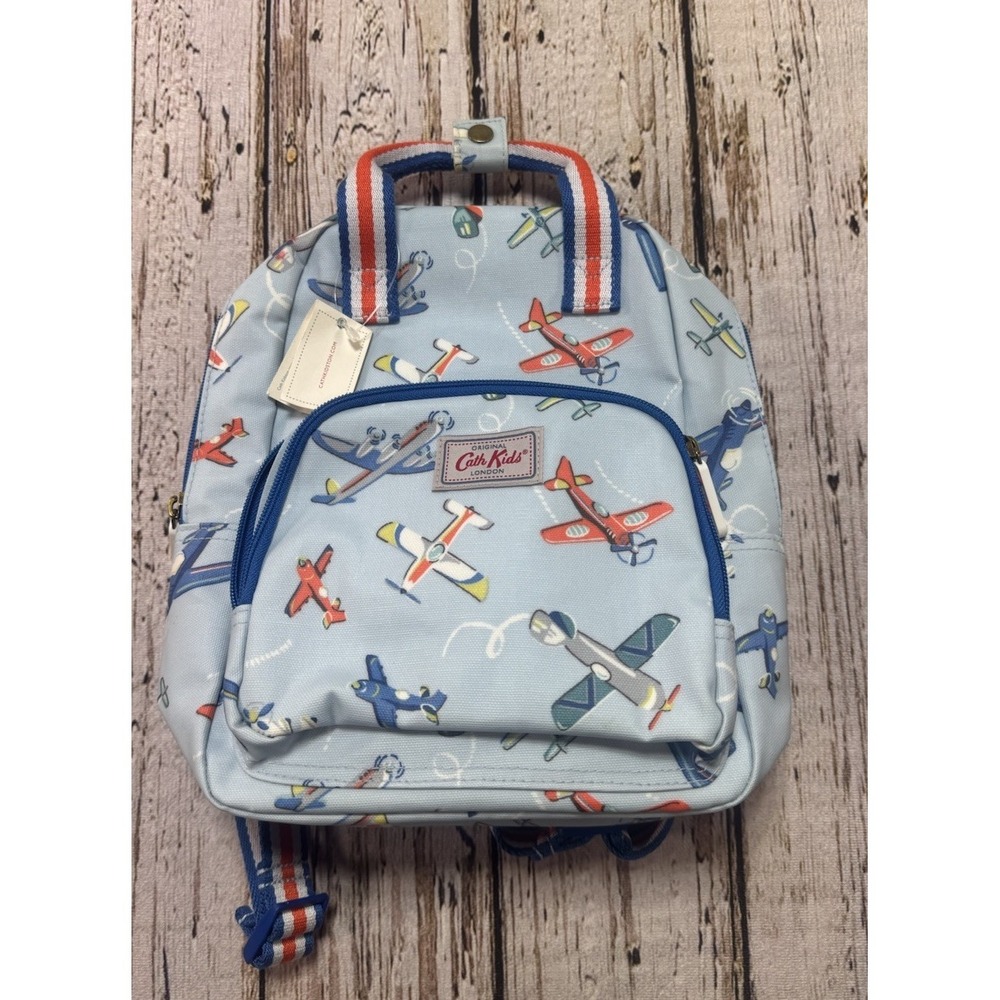 Cath Kidston Light Blue Kids Mini Airplane Plane Rucksack Backpack